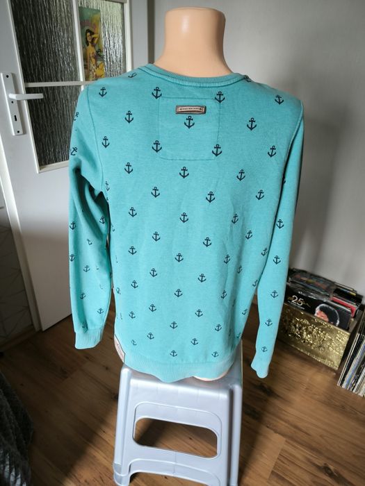 Naketano bluza męska L kotwice turkus sweatshirt