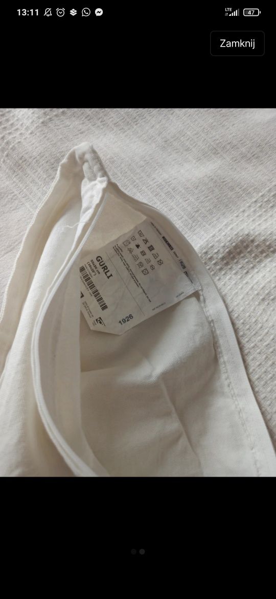 Poszewka na poduszkę biała IKEA Gurli