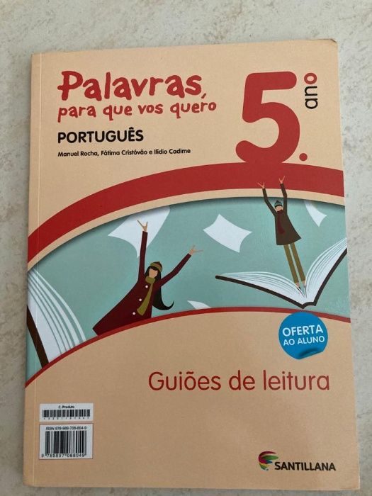 Palavras para que vos quero Livro de Português 5ºano e Cad. Atividades