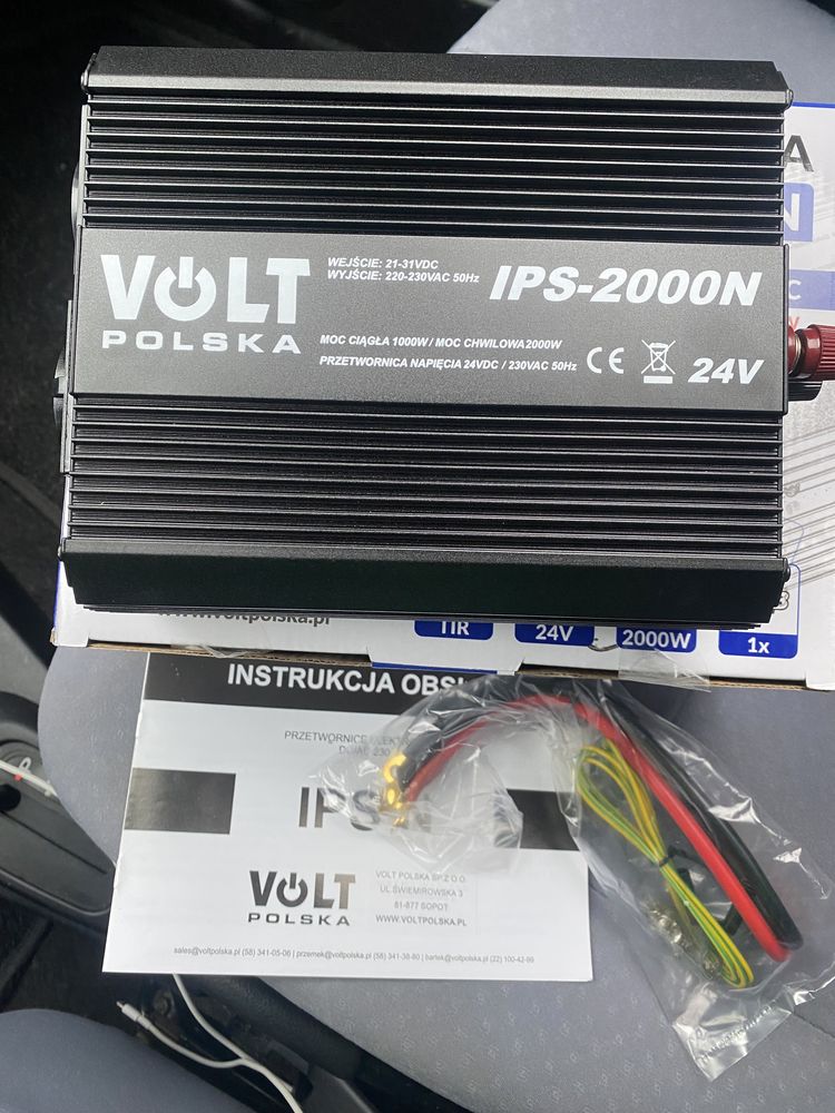 Перетворювач напруги,інвертор Volt Polska, 24V DC/230V AC. 1000W/2000W