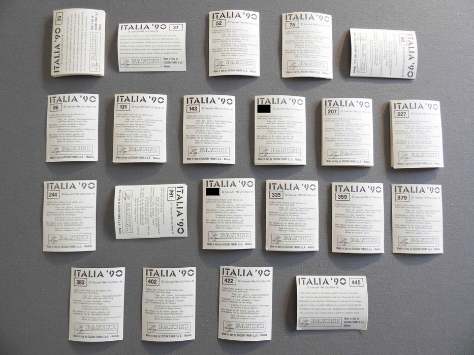 Cromos Panini Euro 88 e 96, Mundial Mexico 86, Italia 90 e USA 94
