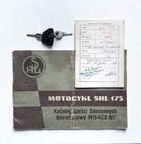 Stare dokumenty Motocykl SHL -175 Katalog, zakup, kluczyki.