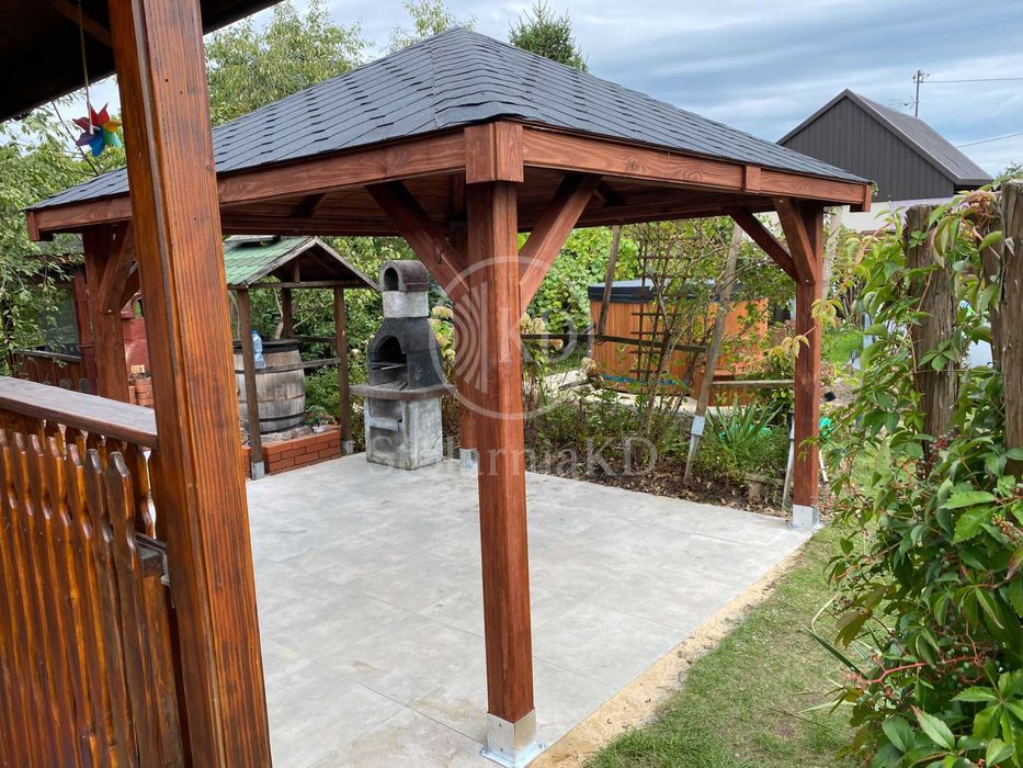 Altana ogrodowa drewniana 3x3 słupy 12x12cm solidna wiata inne wymiary