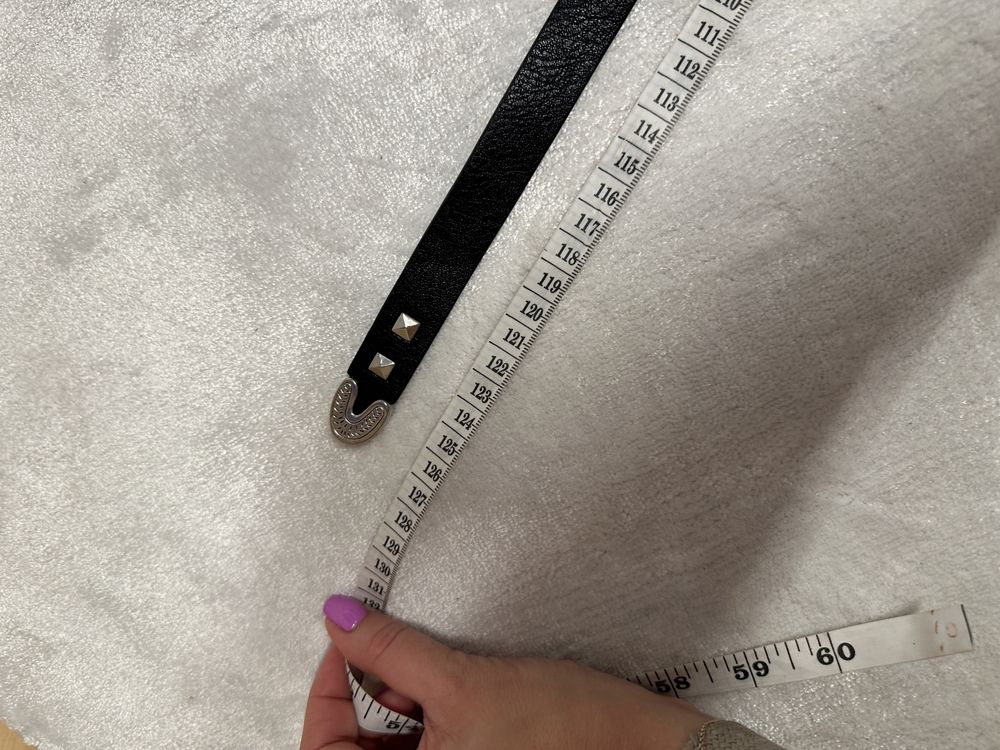 Zara pasek modny czarny kowbojski klamra jesień