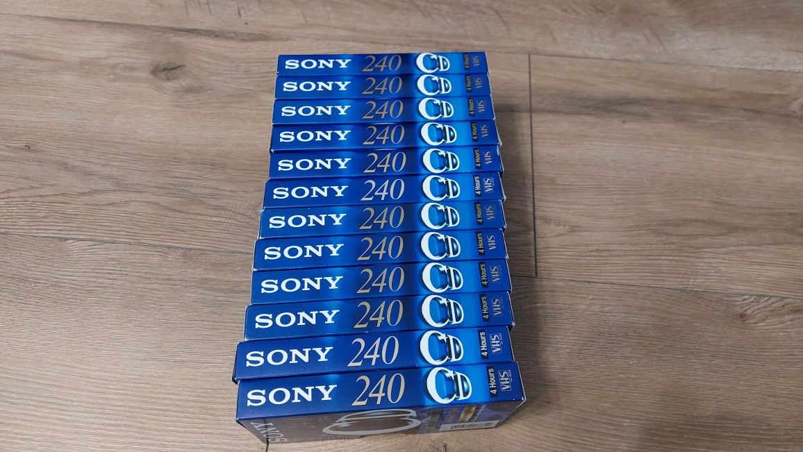 SONY E-240 CD Niebieskie Zestaw kaset VHS / 12szt. / JAK NOWE