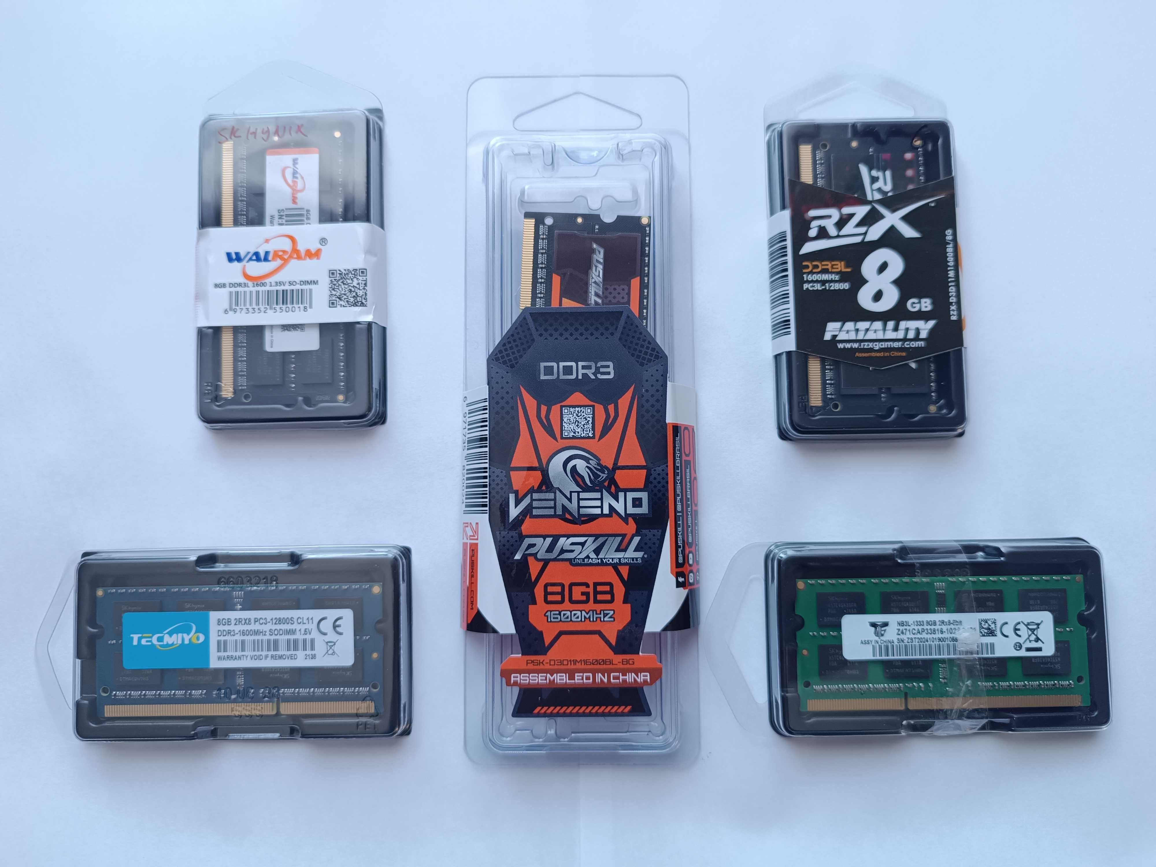 Oперативна память Tecmiyo SODIMM DDR3 pc3 8Gb 1600 MHz 1.35 1.5