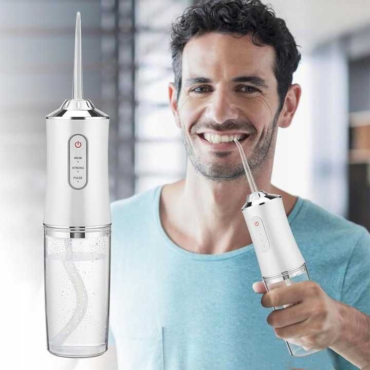 ZESTAW Irygator do zębów bezprzewodowy dentystyczny MOCNY 4 dysze