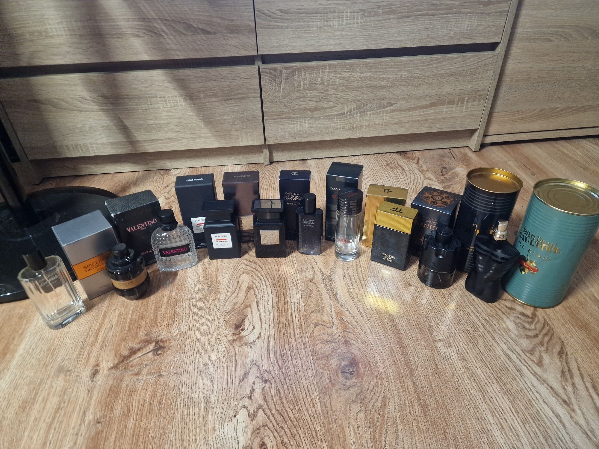 Zestaw flakonów Tom Ford Davidoff Gaultier Azzaro