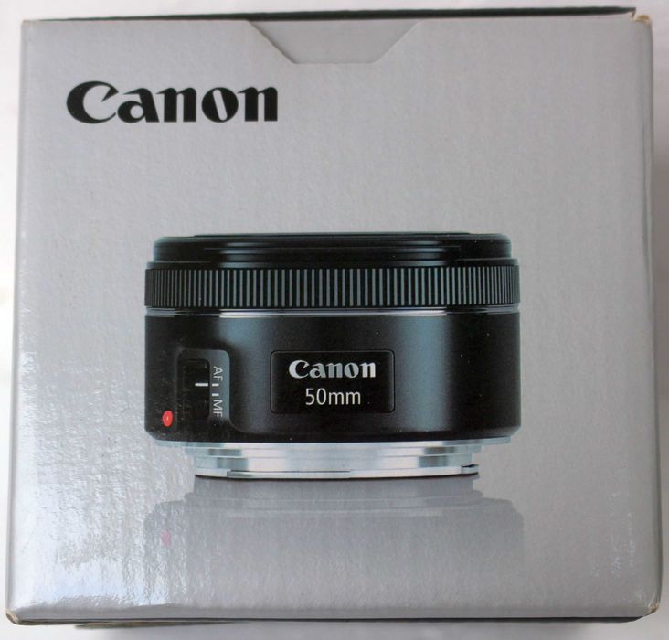 Canon EF 50mm f/1.8 STM. Pudełko.