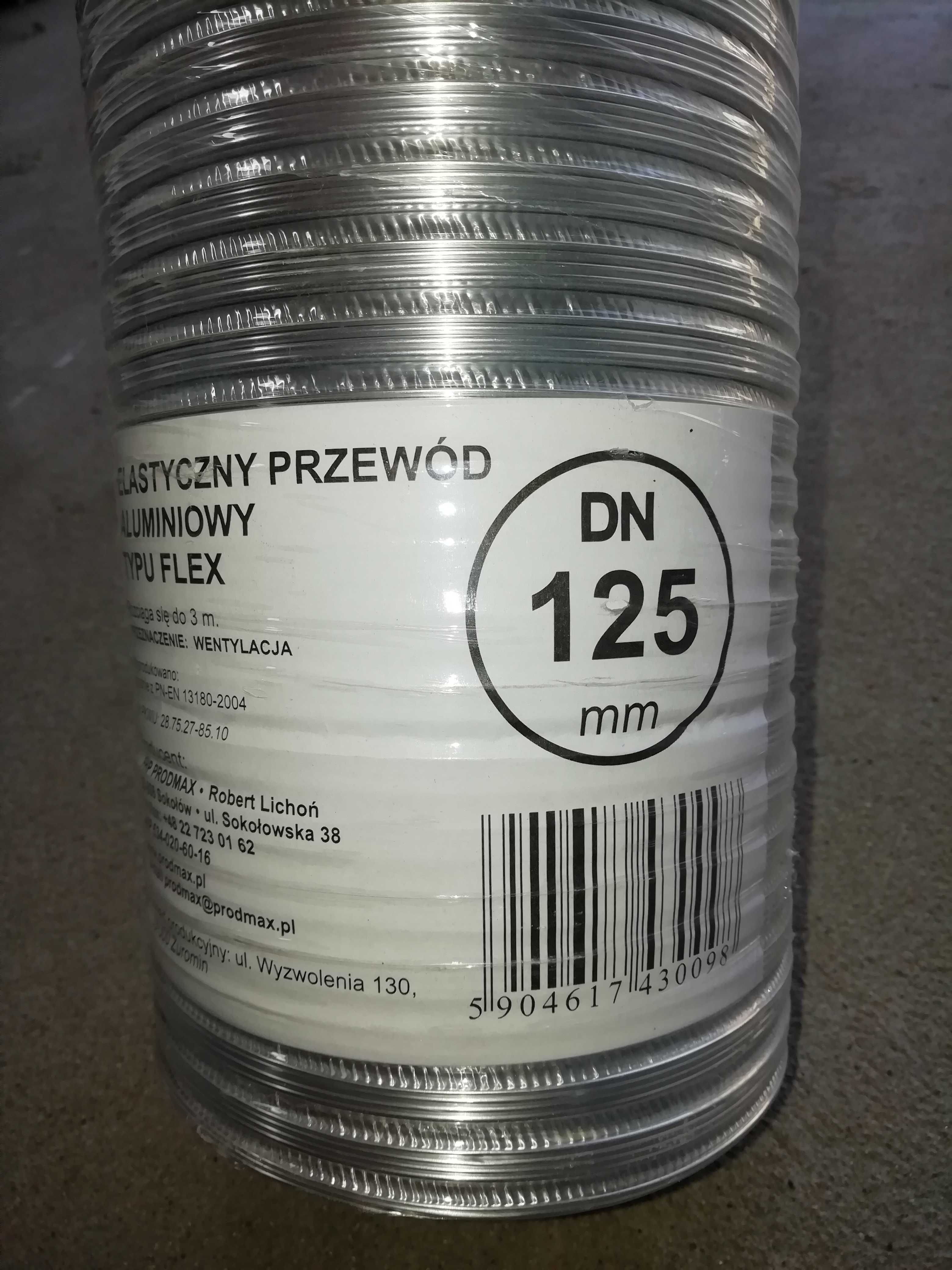 Elastyczny przewód aluminiowy flex do 3m srednica 125mm