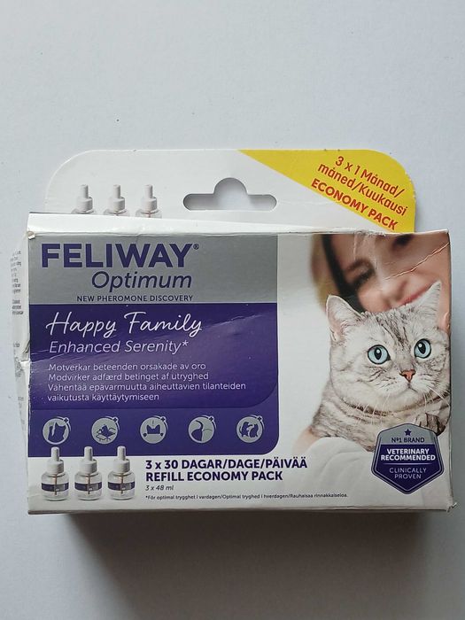 Feliway optimum wklady 3x48ml*feromony *nowe*oryginal
