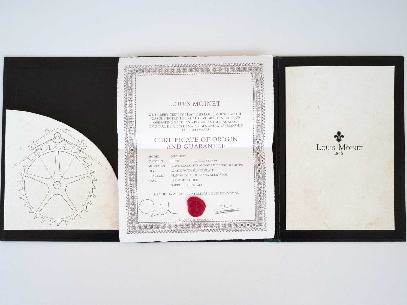 Louis Moinet Memoris 18k White Gold Limited Edition 46 mm