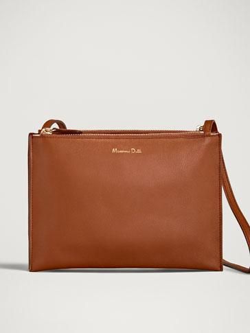 Carteira tiracolo castanha Massimo Dutti