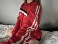 Czerwona bluza crewneck adidas 83-C retro rare