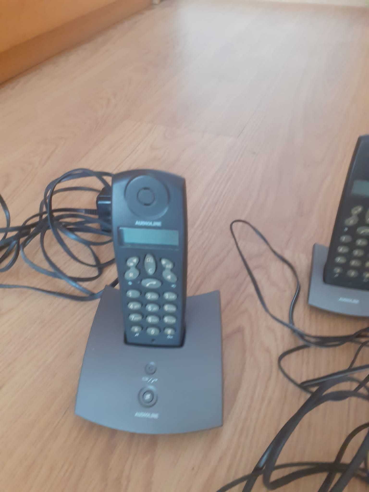 Telefon stacjonarny przenośny bezprzewodowy zestaw 2 sztuki