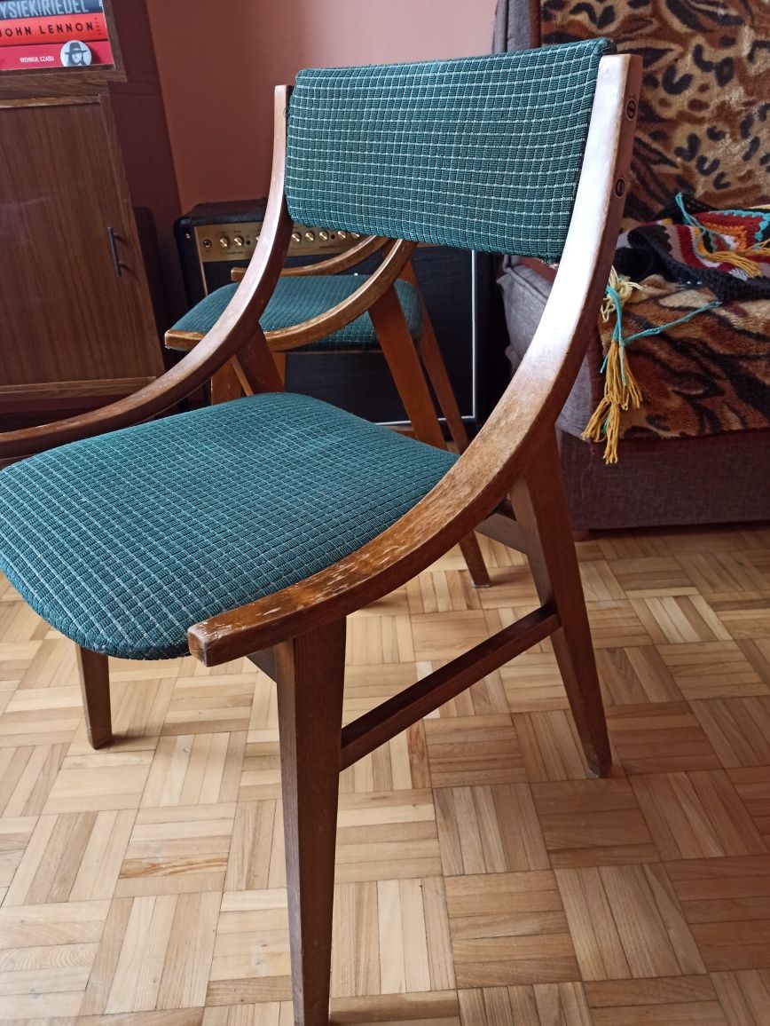 Kąplet krzeseł model,, skoczek" lata 70 ,6 szt.
