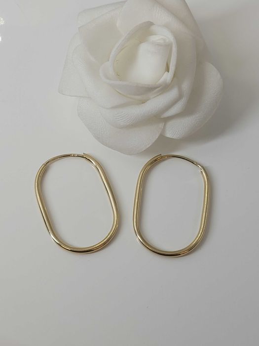 Złote kolczyki owalne DUŻE 2,5 CM NOWE  sklep