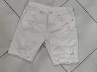 Мужские белые рваные джинсовые шорты Topman S-M (30)