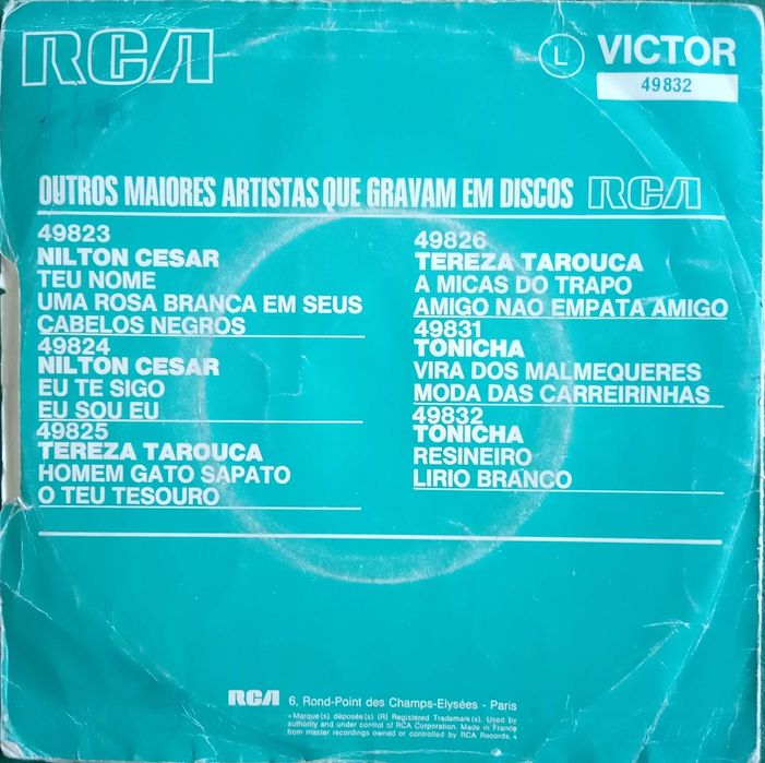 Tonicha	- - - - -	Resineiro	- - - - -	Single