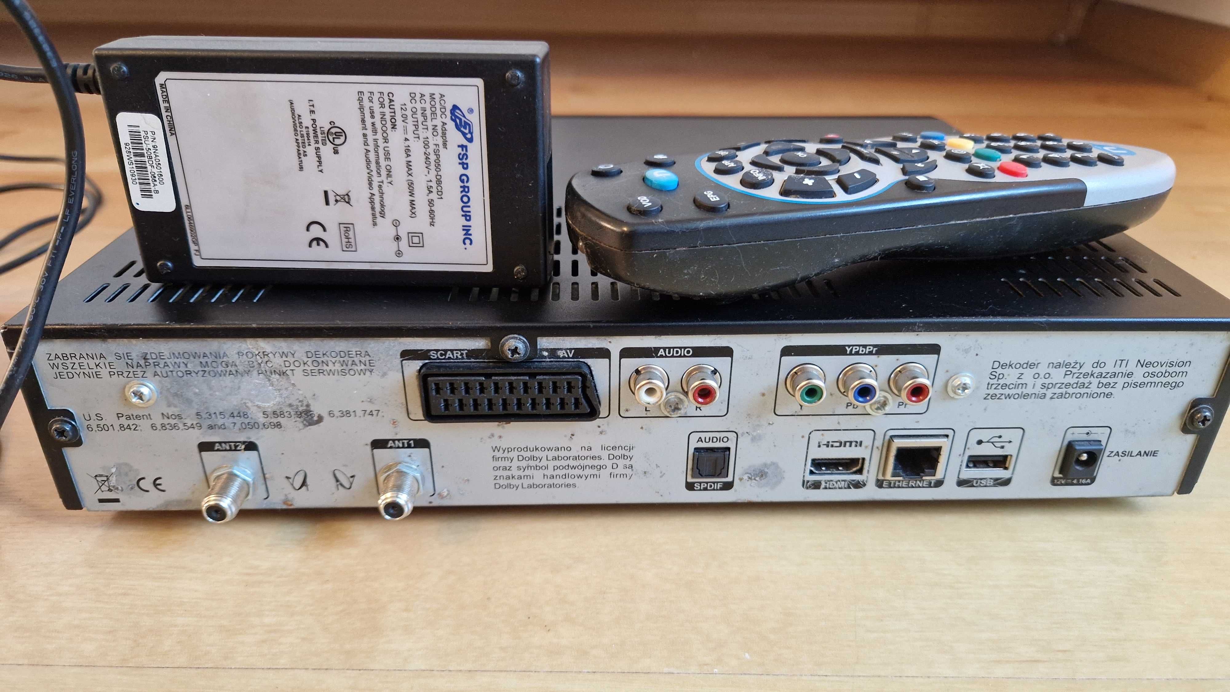 Dekoder NBOX HDTV Recorder Tuner DVB-S Pilot zasilacz HDMI ITI-5720SX