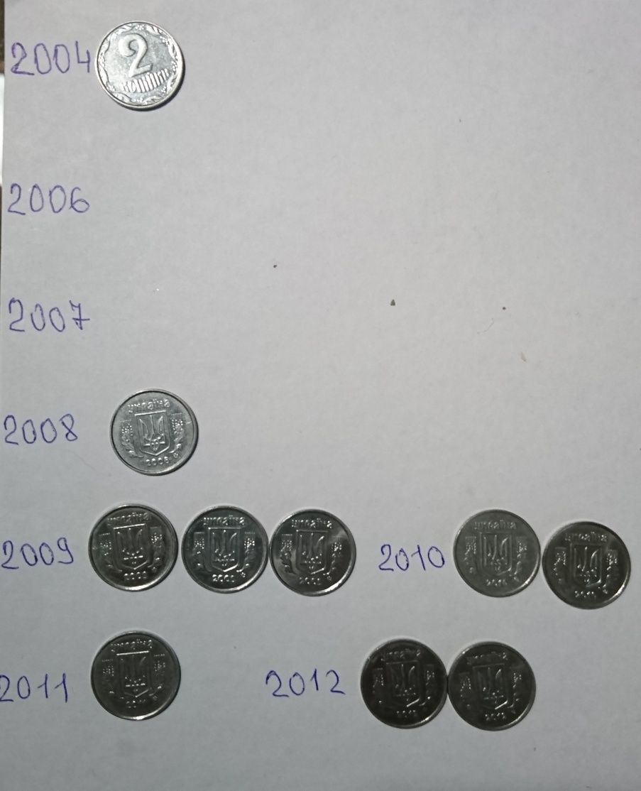 Монети по 1коп, 2 коп, 5 коп, 10 коп, 25 коп, 50 коп (1992)
