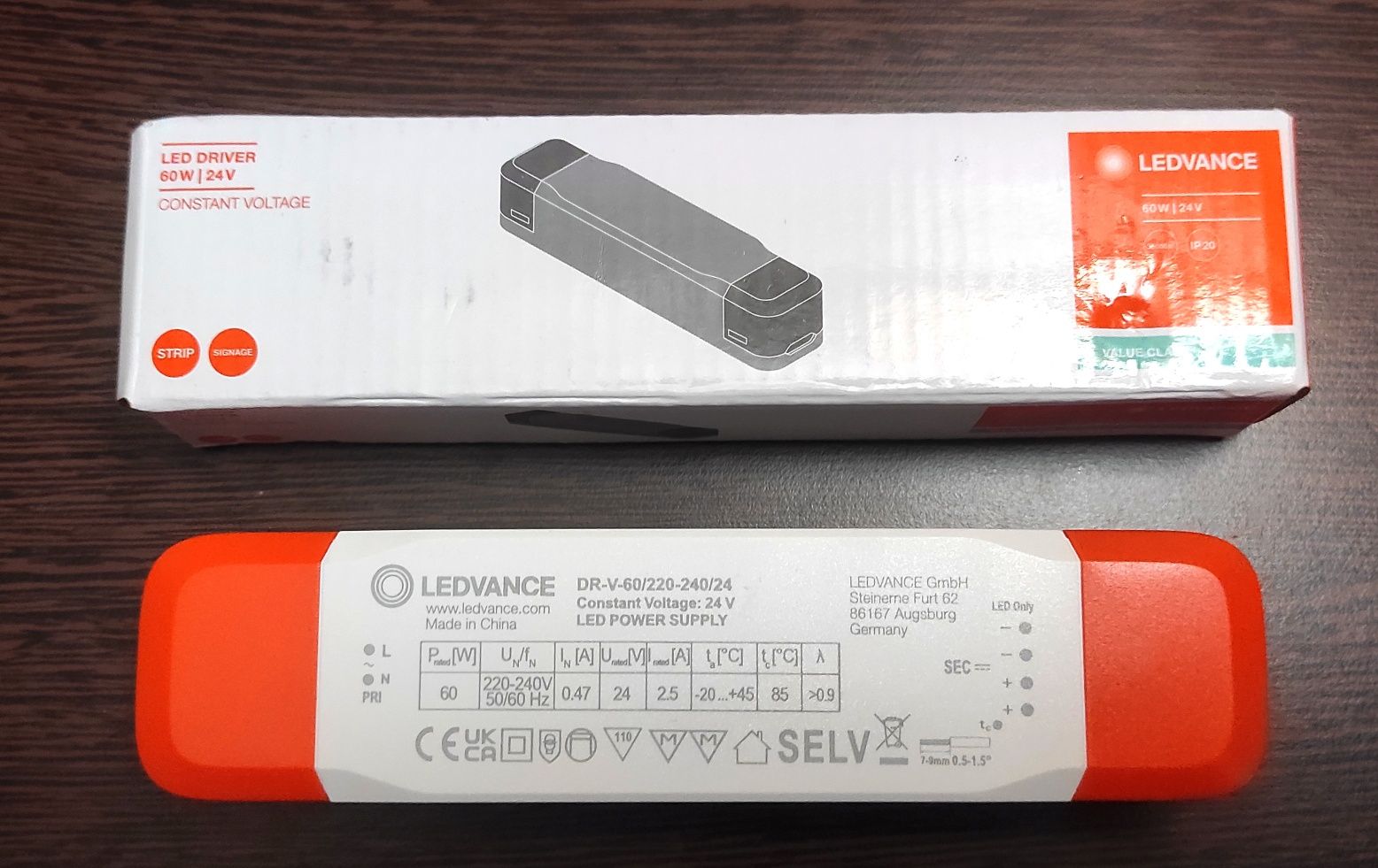 Светодиодный драйвер Ledvance DR-VAL-60/220-240/24 10х1 60Вт