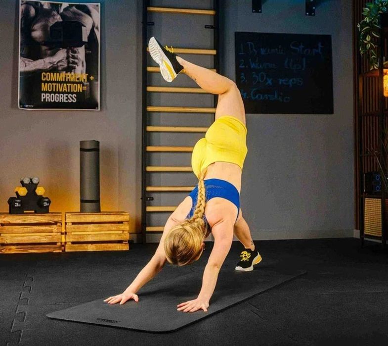 Zestaw 2w1 Gruba Mata do Ćwiczeń Joga Fitness + GRATIS Taśmy Oporowe