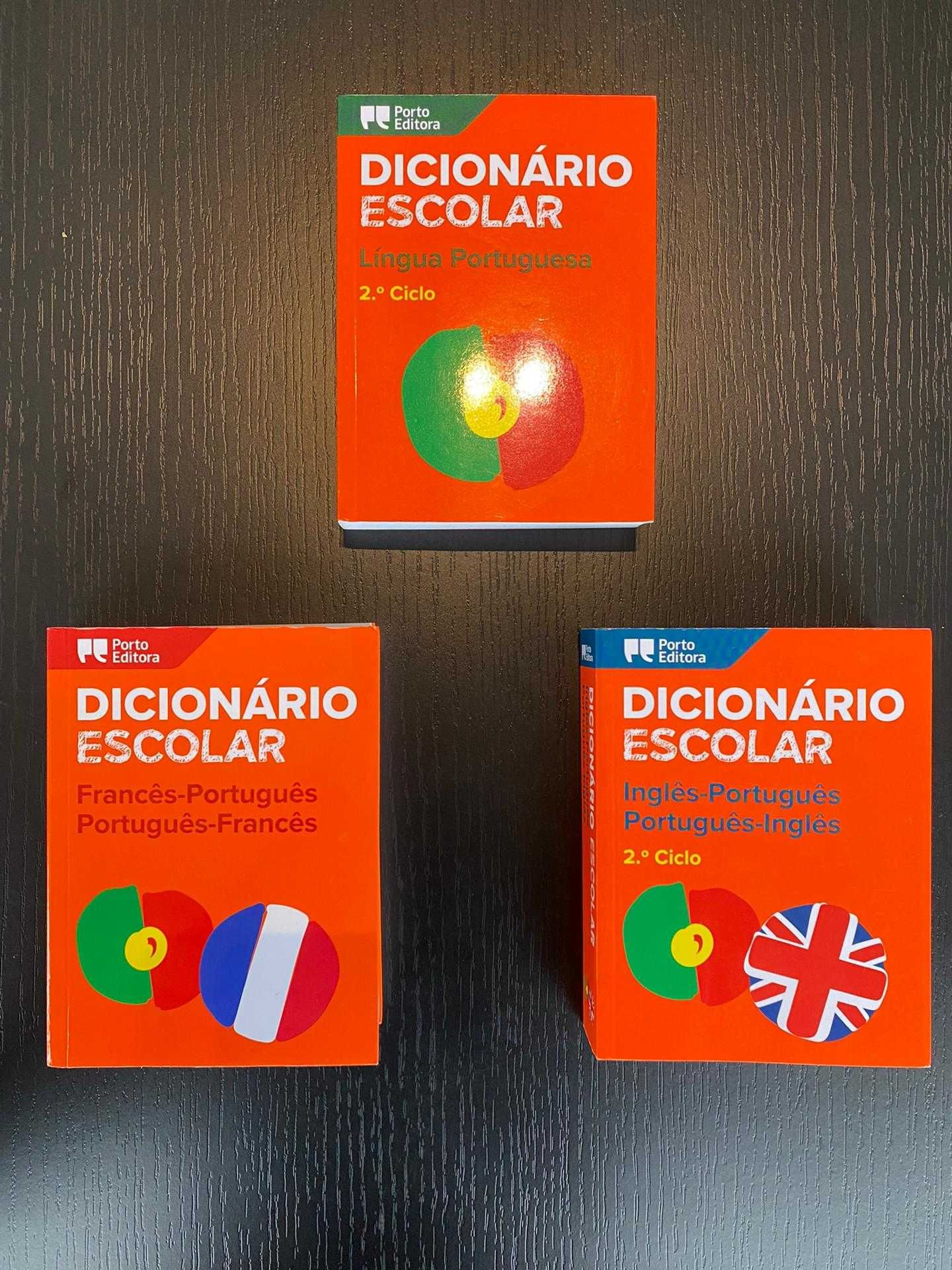 Dicionários Portugês, Português-Francês, Português-Inglês - 5€ cada