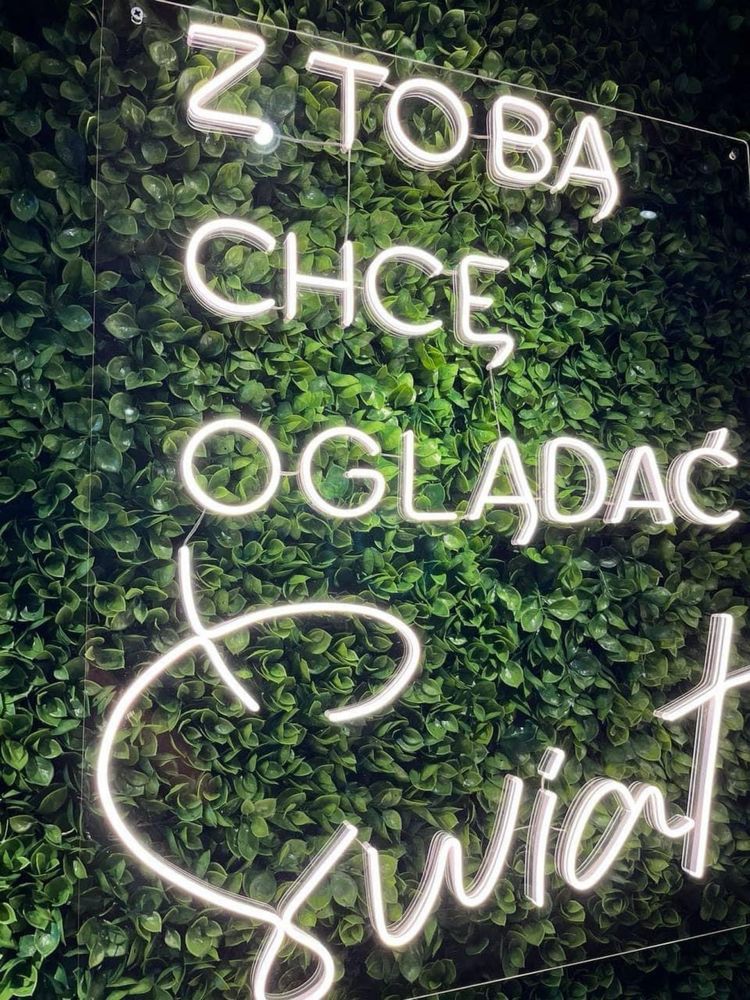 Napis LED na wesele Z Tobą chcę oglądać świat
