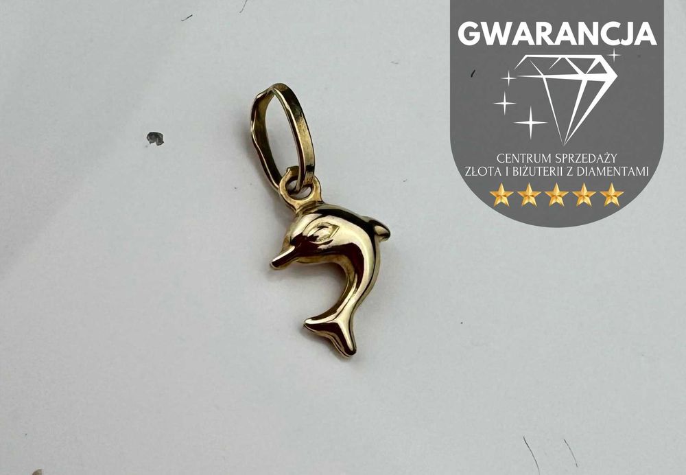 Złota zawieszka "delfin" | JAK NOWA | 585 | 0.45g