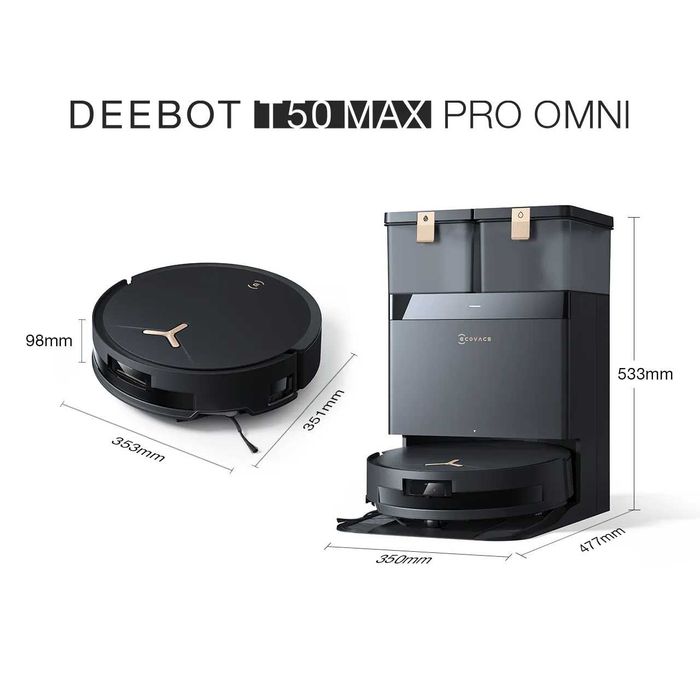 Робот-пилосос  ECOVACS Deebot T50 Max Pro Omni  кольори: Black / White