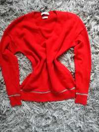 Sweter czerwony, Tommy Hilfiger, wełna, kaszmir