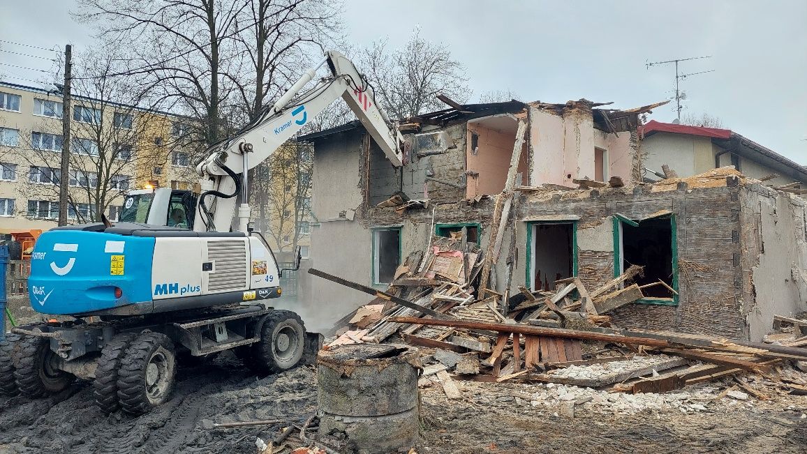 Rozbiórki wyburzenia kominów budynków obiektów