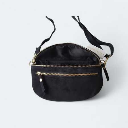 STYLOWA zamszowa nerka saszetka - SKÓRA NATURALNA