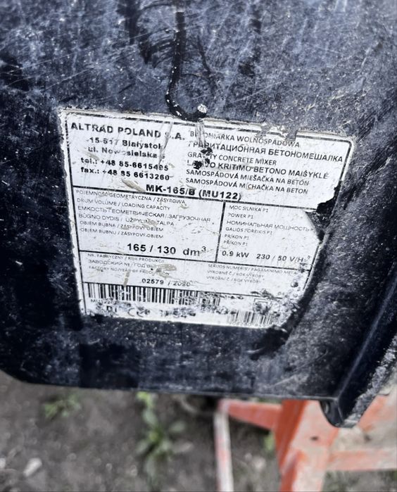 Betoniarka 130l  sprawna
