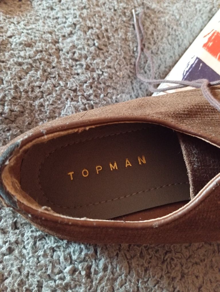 Półbuty męskie sznurowane Topman, r. 41, wkładka 25.5 cm