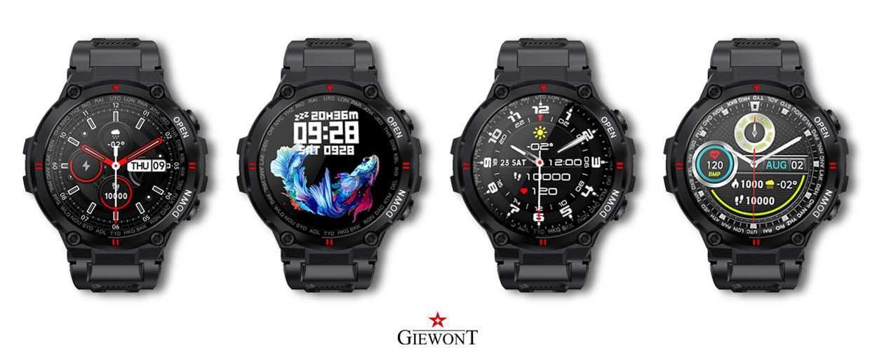 Smartwatch Giewont GW430-1 - Nowy,  Kompatybilny z Androidem i iOS