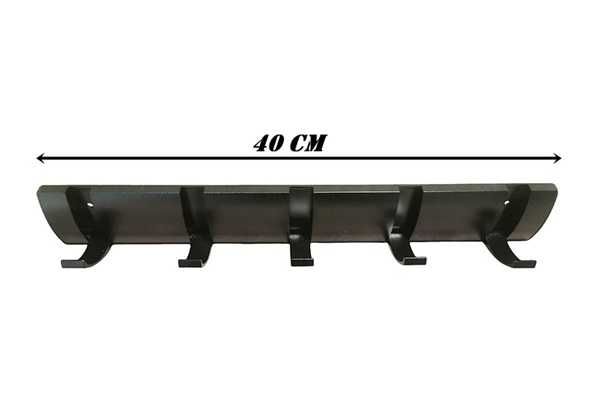 Wieszak do ubrań metalowy czarny uniwersalny 40cm otwierane haczyki