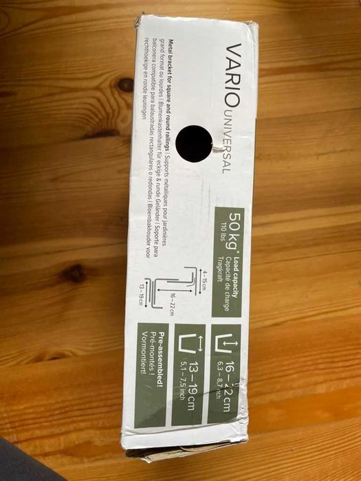 Uchwyty do montażu skrzynek balkonowych 2x do 50 kg na parę