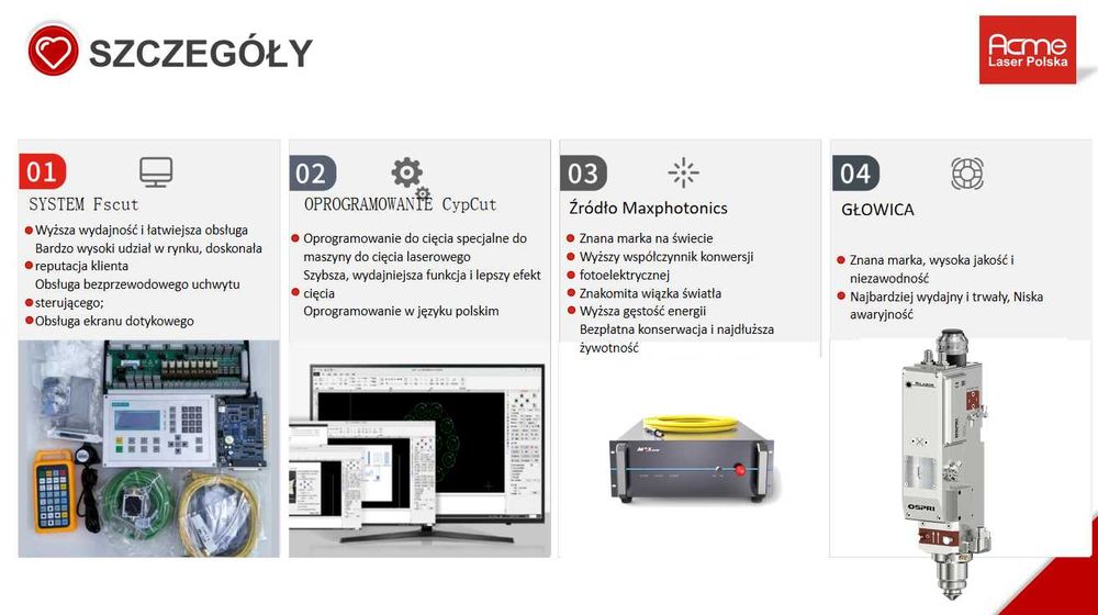 Wycinarka laserowa  o mocy 3 KW, kompresor BG20APM i spawarka 1,5kW