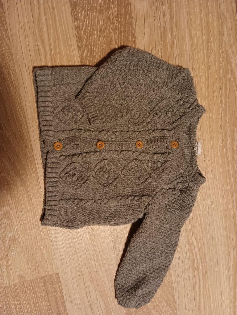 Sweterek niemowlęcy bawełniany z domieszką wełny rozmiar 68