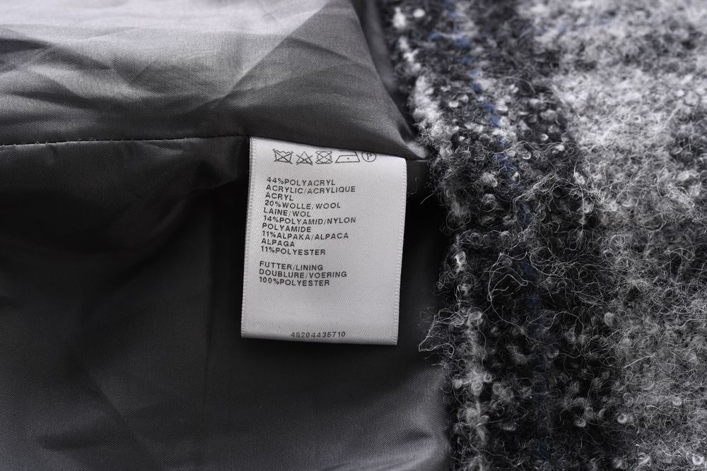 BONITA ciepła szara spódniczka midi w kratkę wełna alpaka r. 46