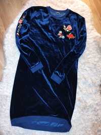 Welurowa bluzka tunika