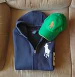 Oryginalna męska bluza Ralph Lauren r.S  MADE IN USA czapka z daszkiem
