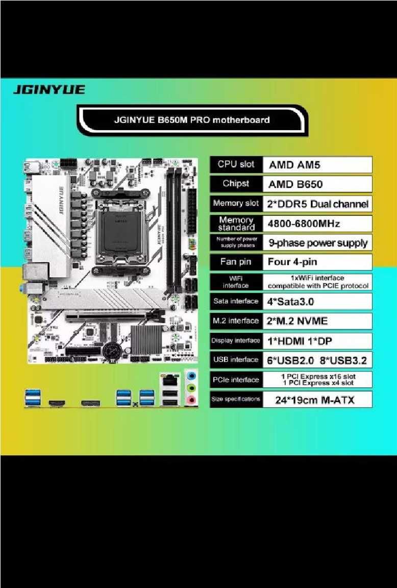 Комплект RTX 3080ti AM5 B650M AMD Ryzen 7700 64Gb DDR5 SSD 512 psu650w