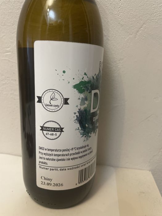 DMSO Dimetylosulfotlenek CZYSTY 500ml BIOSWENA