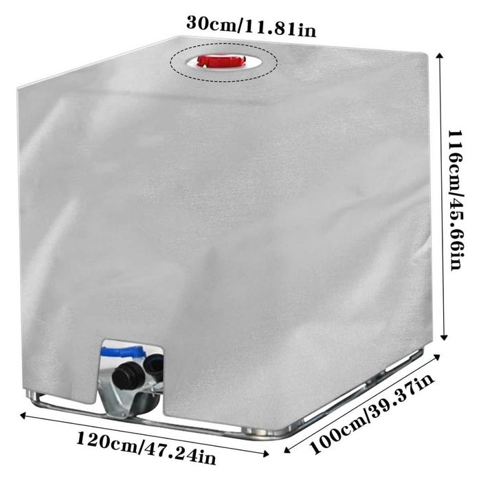 Pokrowiec ochronny na zbiornik IBC mauzer 1000l wodoodporny Srebrny