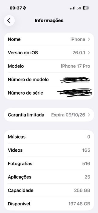 Vendo meu iPhone 17 pro de 256GB