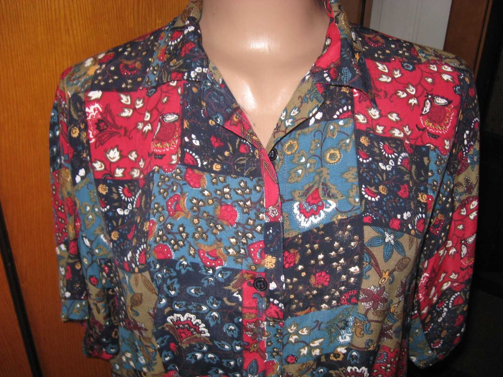 Блуза большого размера натуральный хлопок, р56-58, ПОГ 60, ПОБ 65