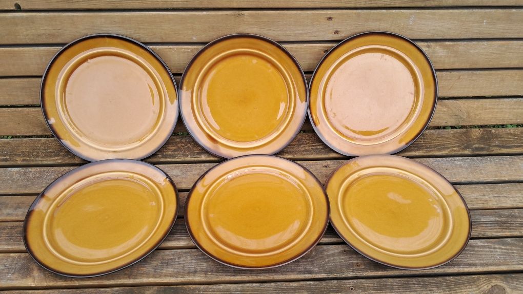 Zestaw 6 talerzy ceramicznych Ludomierz PRL